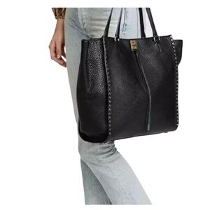 Rebecca Minkoff Darren Deep Large Black Leather Studded Tote Shoulder Bag